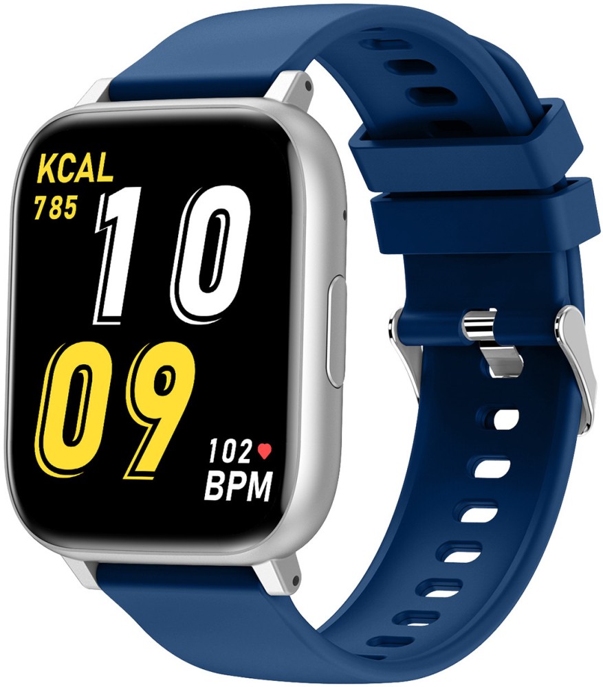 Smarty SW105B Alloy Zilverkleurig Siliconen Blauw 42x36mm