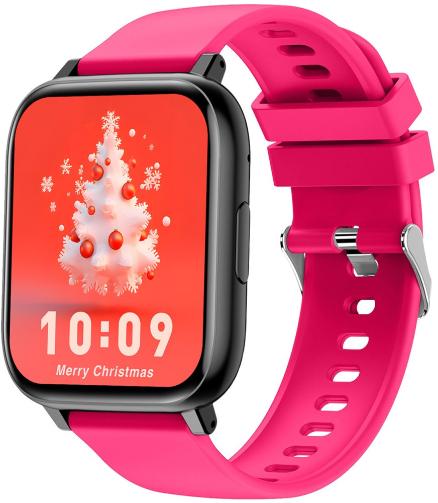 Smarty SW105C Alloy Zwart Siliconen Roze 42x36mm