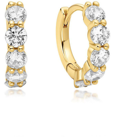 Gold Sparkle Hug. Hoop Earrings E