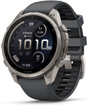 Garmin Fenix 9 Pro Connected - 47 mm AMOLED InReach Titanium Smartwatch met graphite/black band 010-04336-21