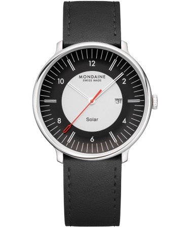 Doppio 41mm staal leer zwart solar