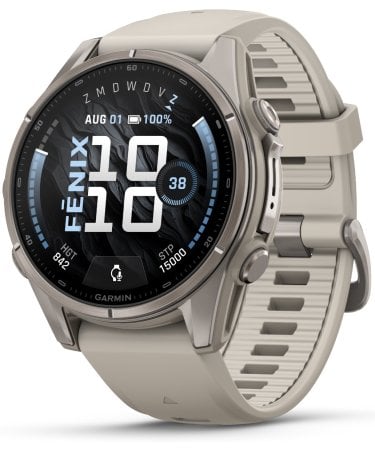 Garmin Fenix 9 - 43 mm AMOLED Titanium Smartwatch met French gray band 010-04761-01