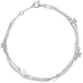 Glow 104.1219.19 Dames Armband 3 Kettinkjes met Sterretjes 19 cm Zilver