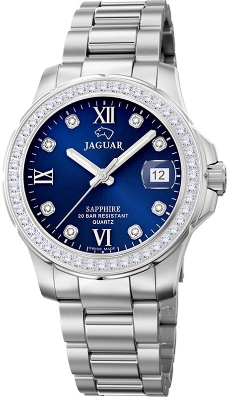 Jaguar J892/3 Executive Diver Dames Horloge Blauwe Wijzerplaat Staal