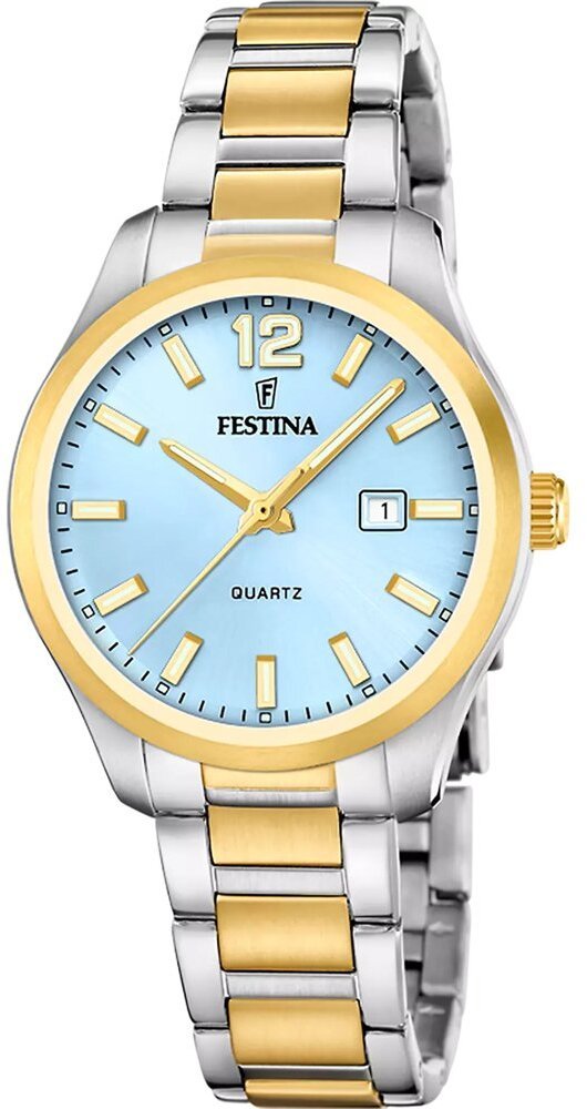 Festina F20739/3 Classics Dames Horloge Blauwe Wijzerplaat Bicolor Staal