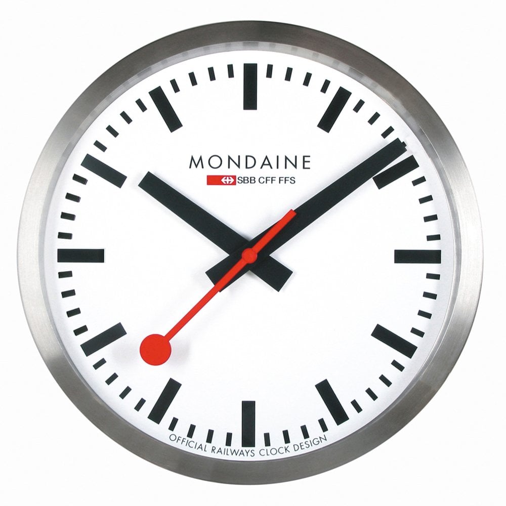 Mondaine M995.CLOCK.16SBB Wandklok Zilver/Wit 40 cm