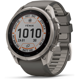Garmin Fenix 9 Pro Connected - 51 mm Solar InReach Titanium Smartwatch met Pebble Gray/Silver Gray band 010-04339-01